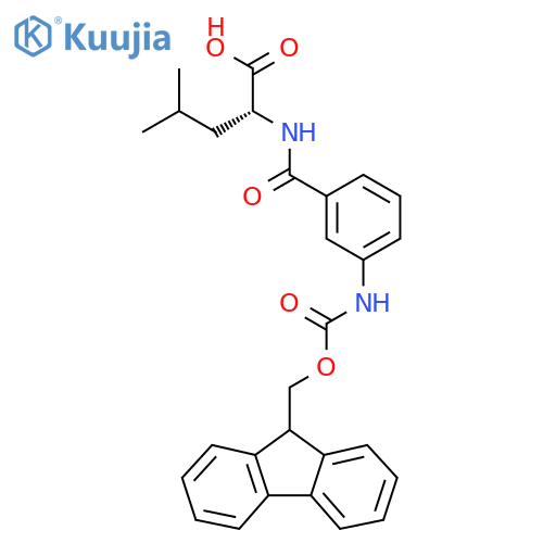 (2R)-2-{3-({(9H-fluoren-9-yl)methoxycarbonyl}amino)phenylformamido}-4-methylpentanoic acid structure