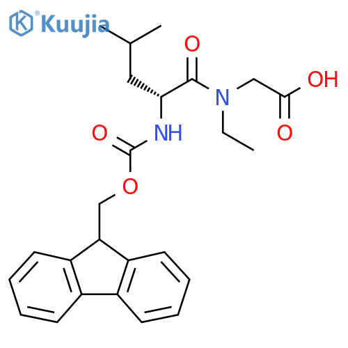 2-(2R)-N-ethyl-2-({(9H-fluoren-9-yl)methoxycarbonyl}amino)-4-methylpentanamidoacetic acid structure