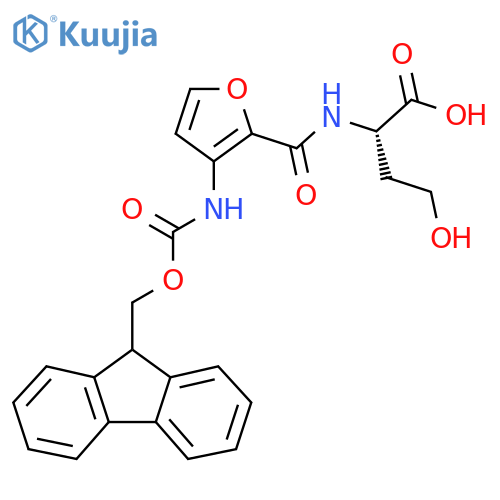 (2S)-2-{3-({(9H-fluoren-9-yl)methoxycarbonyl}amino)furan-2-ylformamido}-4-hydroxybutanoic acid structure