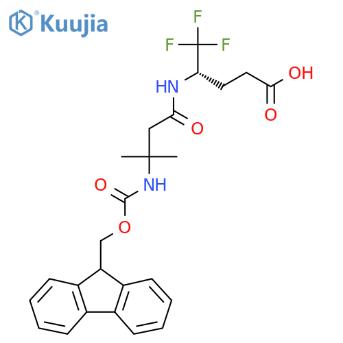 (4S)-4-3-({(9H-fluoren-9-yl)methoxycarbonyl}amino)-3-methylbutanamido-5,5,5-trifluoropentanoic acid structure