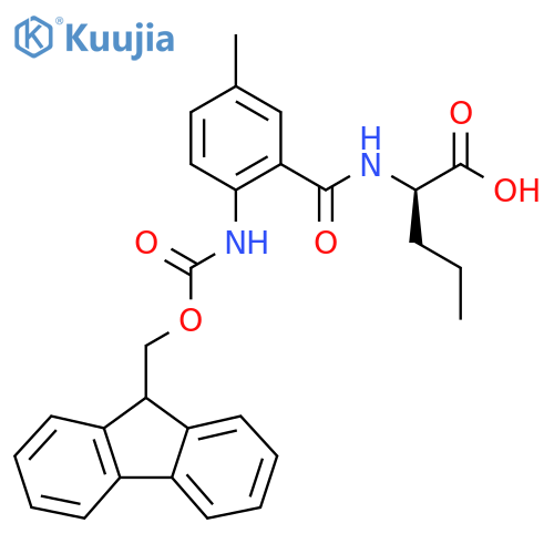 (2R)-2-{2-({(9H-fluoren-9-yl)methoxycarbonyl}amino)-5-methylphenylformamido}pentanoic acid structure