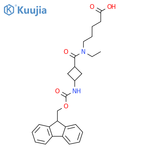 5-{N-ethyl-1-(1r,3r)-3-({(9H-fluoren-9-yl)methoxycarbonyl}amino)cyclobutylformamido}pentanoic acid structure