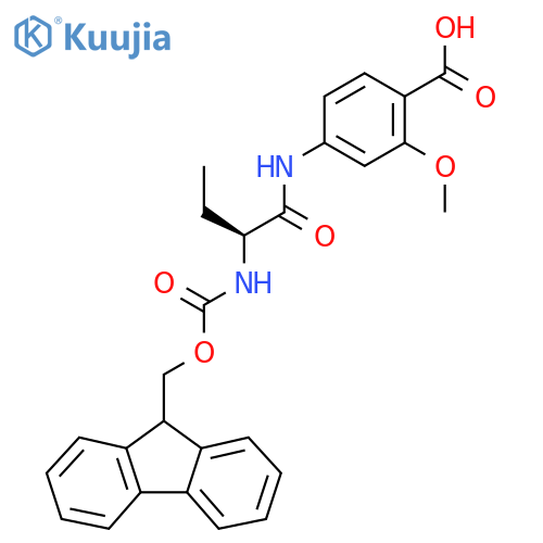 4-(2S)-2-({(9H-fluoren-9-yl)methoxycarbonyl}amino)butanamido-2-methoxybenzoic acid structure