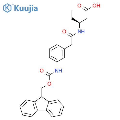 (3S)-3-{2-3-({(9H-fluoren-9-yl)methoxycarbonyl}amino)phenylacetamido}pentanoic acid structure