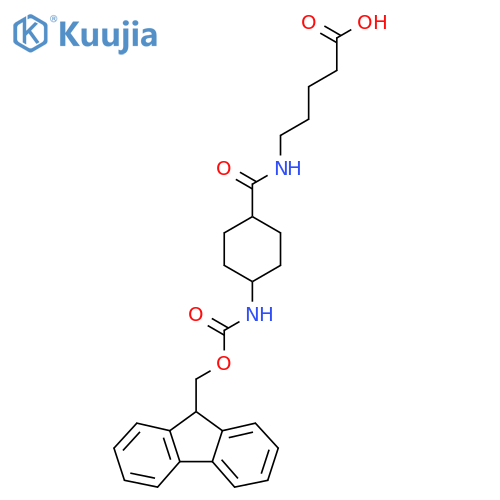 5-{(1r,4r)-4-({(9H-fluoren-9-yl)methoxycarbonyl}amino)cyclohexylformamido}pentanoic acid structure