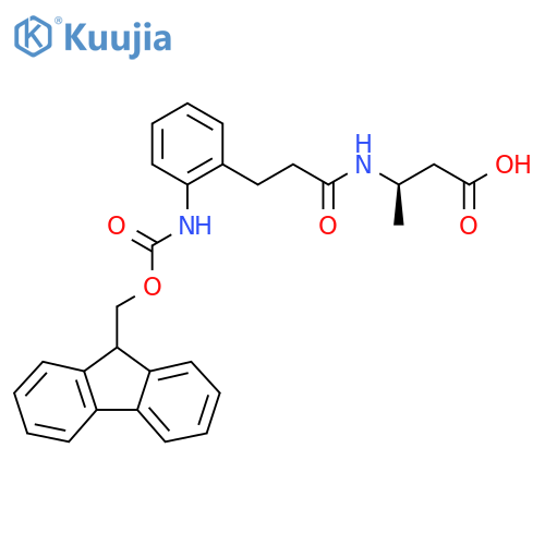 (3R)-3-{3-2-({(9H-fluoren-9-yl)methoxycarbonyl}amino)phenylpropanamido}butanoic acid structure