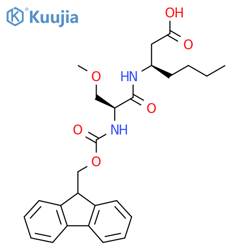 (3R)-3-(2S)-2-({(9H-fluoren-9-yl)methoxycarbonyl}amino)-3-methoxypropanamidoheptanoic acid structure