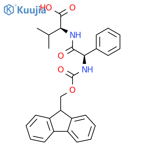 (2S)-2-(2R)-2-({(9H-fluoren-9-yl)methoxycarbonyl}amino)-2-phenylacetamido-3-methylbutanoic acid structure