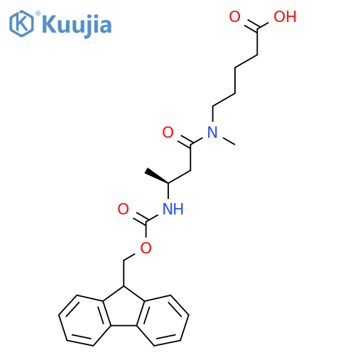 5-(3S)-3-({(9H-fluoren-9-yl)methoxycarbonyl}amino)-N-methylbutanamidopentanoic acid structure