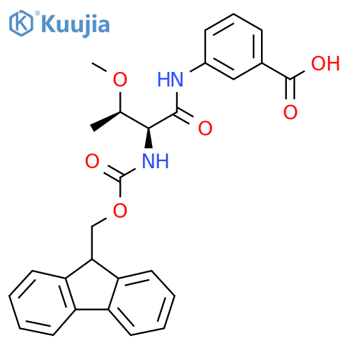 3-(2S,3R)-2-({(9H-fluoren-9-yl)methoxycarbonyl}amino)-3-methoxybutanamidobenzoic acid structure