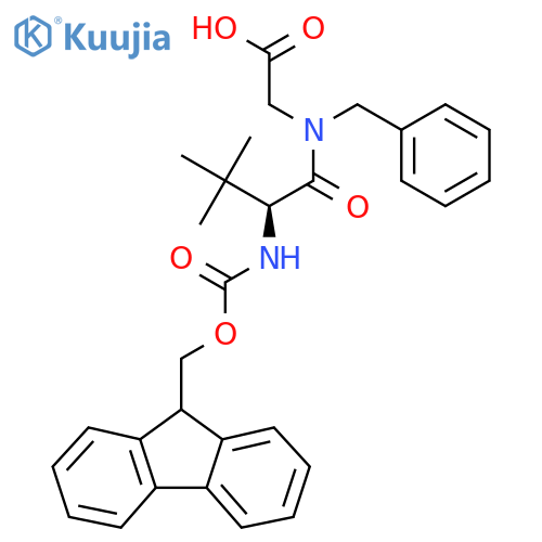 2-(2S)-N-benzyl-2-({(9H-fluoren-9-yl)methoxycarbonyl}amino)-3,3-dimethylbutanamidoacetic acid structure