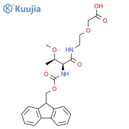 2-{2-(2S,3R)-2-({(9H-fluoren-9-yl)methoxycarbonyl}amino)-3-methoxybutanamidoethoxy}acetic acid structure