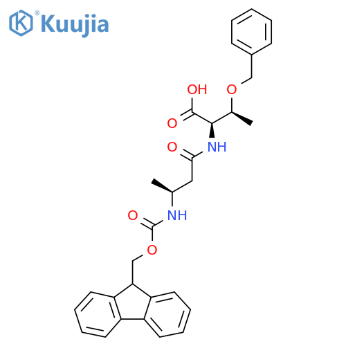 (2R,3S)-3-(benzyloxy)-2-(3S)-3-({(9H-fluoren-9-yl)methoxycarbonyl}amino)butanamidobutanoic acid structure