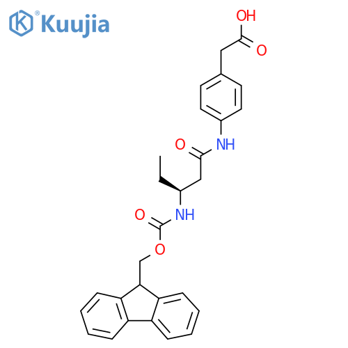 2-{4-(3S)-3-({(9H-fluoren-9-yl)methoxycarbonyl}amino)pentanamidophenyl}acetic acid structure