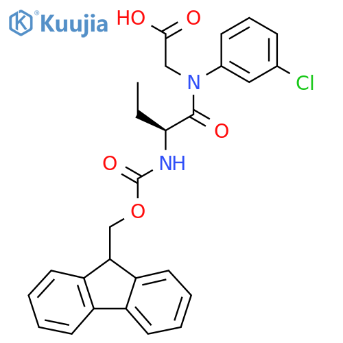 2-(2S)-N-(3-chlorophenyl)-2-({(9H-fluoren-9-yl)methoxycarbonyl}amino)butanamidoacetic acid structure