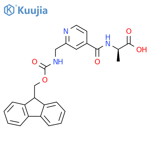 (2R)-2-({2-({(9H-fluoren-9-yl)methoxycarbonyl}amino)methylpyridin-4-yl}formamido)propanoic acid structure
