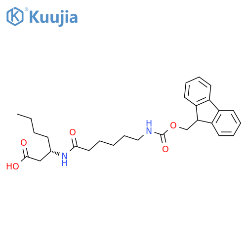 (3S)-3-6-({(9H-fluoren-9-yl)methoxycarbonyl}amino)hexanamidoheptanoic acid structure
