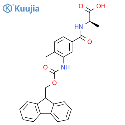 (2R)-2-{3-({(9H-fluoren-9-yl)methoxycarbonyl}amino)-4-methylphenylformamido}propanoic acid structure