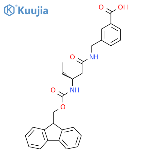 3-{(3R)-3-({(9H-fluoren-9-yl)methoxycarbonyl}amino)pentanamidomethyl}benzoic acid structure
