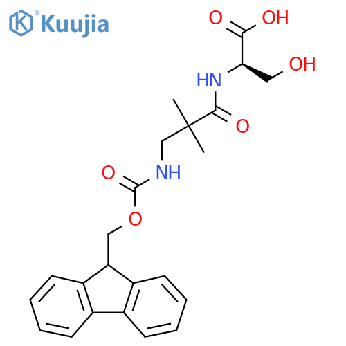 (2R)-2-3-({(9H-fluoren-9-yl)methoxycarbonyl}amino)-2,2-dimethylpropanamido-3-hydroxypropanoic acid structure