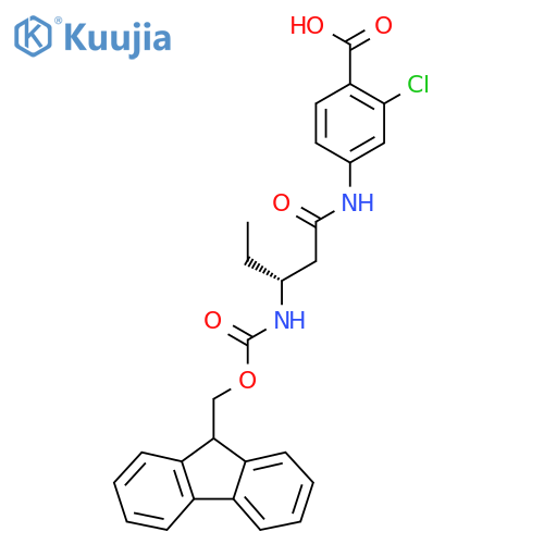 2-chloro-4-(3R)-3-({(9H-fluoren-9-yl)methoxycarbonyl}amino)pentanamidobenzoic acid structure