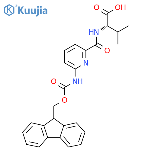 (2S)-2-{6-({(9H-fluoren-9-yl)methoxycarbonyl}amino)pyridin-2-ylformamido}-3-methylbutanoic acid structure
