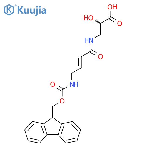 (2S)-3-4-({(9H-fluoren-9-yl)methoxycarbonyl}amino)but-2-enamido-2-hydroxypropanoic acid structure