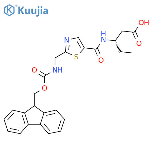 (3S)-3-({2-({(9H-fluoren-9-yl)methoxycarbonyl}amino)methyl-1,3-thiazol-5-yl}formamido)pentanoic acid structure
