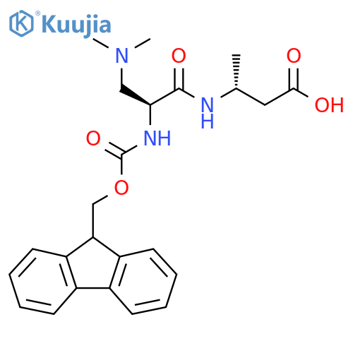 (3R)-3-(2S)-3-(dimethylamino)-2-({(9H-fluoren-9-yl)methoxycarbonyl}amino)propanamidobutanoic acid structure