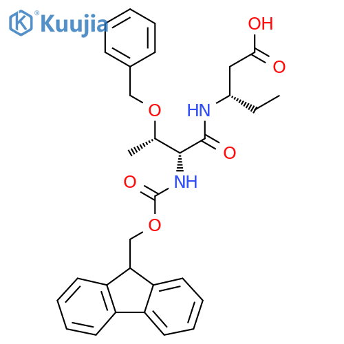 (3S)-3-(2R,3S)-3-(benzyloxy)-2-({(9H-fluoren-9-yl)methoxycarbonyl}amino)butanamidopentanoic acid structure