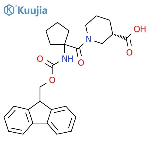 (3S)-1-1-({(9H-fluoren-9-yl)methoxycarbonyl}amino)cyclopentanecarbonylpiperidine-3-carboxylic acid structure