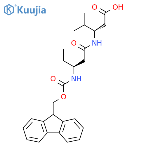 (3S)-3-(3S)-3-({(9H-fluoren-9-yl)methoxycarbonyl}amino)pentanamido-4-methylpentanoic acid structure