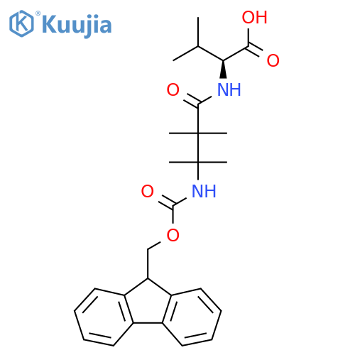 (2S)-2-3-({(9H-fluoren-9-yl)methoxycarbonyl}amino)-2,2,3-trimethylbutanamido-3-methylbutanoic acid structure