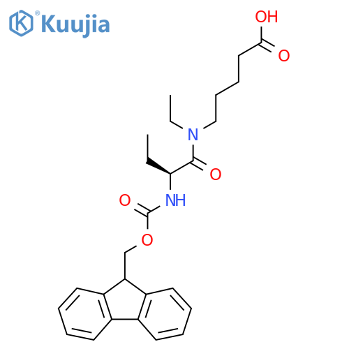 5-(2S)-N-ethyl-2-({(9H-fluoren-9-yl)methoxycarbonyl}amino)butanamidopentanoic acid structure