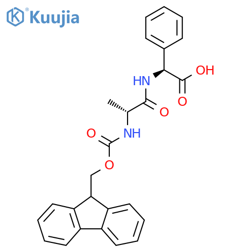 (2S)-2-(2R)-2-({(9H-fluoren-9-yl)methoxycarbonyl}amino)propanamido-2-phenylacetic acid structure