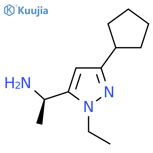 (1R)-1-(3-cyclopentyl-1-ethyl-1H-pyrazol-5-yl)ethan-1-amine structure