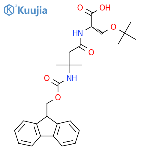 (2S)-3-(tert-butoxy)-2-3-({(9H-fluoren-9-yl)methoxycarbonyl}amino)-3-methylbutanamidopropanoic acid structure