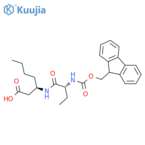 (3R)-3-(2R)-2-({(9H-fluoren-9-yl)methoxycarbonyl}amino)butanamidoheptanoic acid structure
