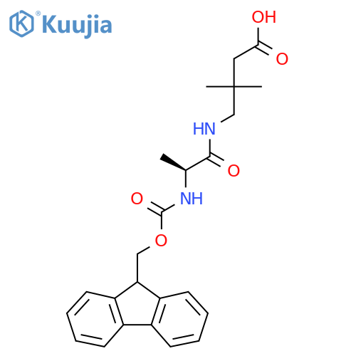 4-(2S)-2-({(9H-fluoren-9-yl)methoxycarbonyl}amino)propanamido-3,3-dimethylbutanoic acid structure