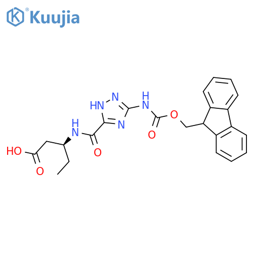 (3S)-3-{5-({(9H-fluoren-9-yl)methoxycarbonyl}amino)-4H-1,2,4-triazol-3-ylformamido}pentanoic acid structure