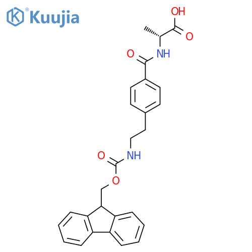 (2R)-2-({4-2-({(9H-fluoren-9-yl)methoxycarbonyl}amino)ethylphenyl}formamido)propanoic acid structure