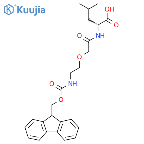 (2R)-2-{2-2-({(9H-fluoren-9-yl)methoxycarbonyl}amino)ethoxyacetamido}-4-methylpentanoic acid structure