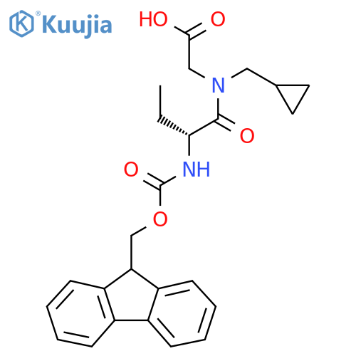 2-(2R)-N-(cyclopropylmethyl)-2-({(9H-fluoren-9-yl)methoxycarbonyl}amino)butanamidoacetic acid structure