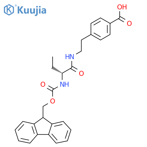 4-{2-(2R)-2-({(9H-fluoren-9-yl)methoxycarbonyl}amino)butanamidoethyl}benzoic acid structure