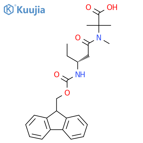 2-(3R)-3-({(9H-fluoren-9-yl)methoxycarbonyl}amino)-N-methylpentanamido-2-methylpropanoic acid structure