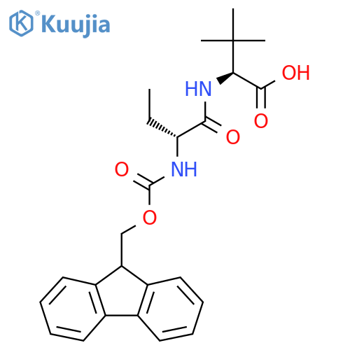 (2S)-2-(2R)-2-({(9H-fluoren-9-yl)methoxycarbonyl}amino)butanamido-3,3-dimethylbutanoic acid structure