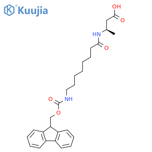 (3R)-3-8-({(9H-fluoren-9-yl)methoxycarbonyl}amino)octanamidobutanoic acid structure