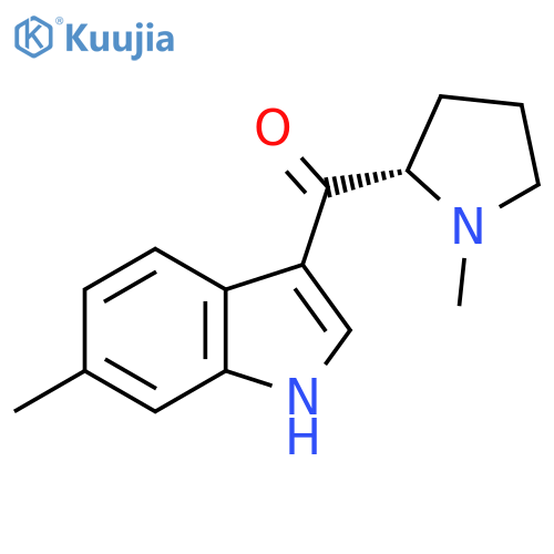 6-methyl-3-(2S)-1-methylpyrrolidine-2-carbonyl-1H-indole structure