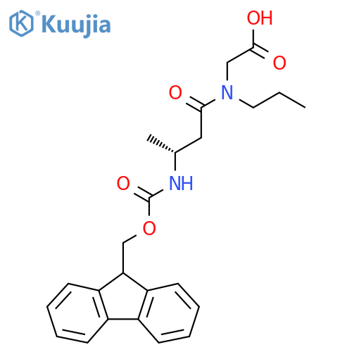 2-(3R)-3-({(9H-fluoren-9-yl)methoxycarbonyl}amino)-N-propylbutanamidoacetic acid structure