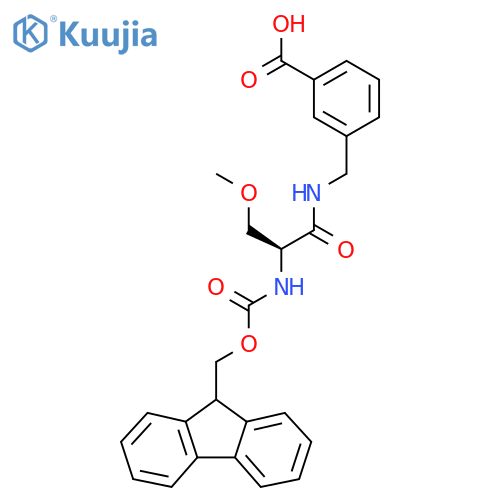 3-{(2S)-2-({(9H-fluoren-9-yl)methoxycarbonyl}amino)-3-methoxypropanamidomethyl}benzoic acid structure